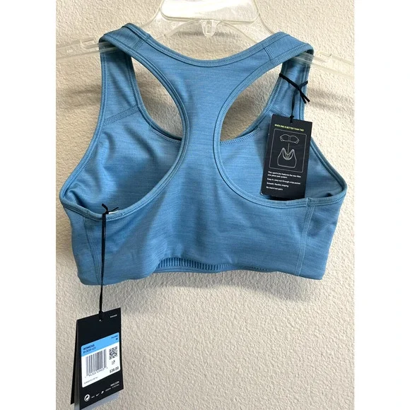 NWT Nike Swoosh Sports Bra Size M Blue Heather Padded NEW - Picture 4 of 8